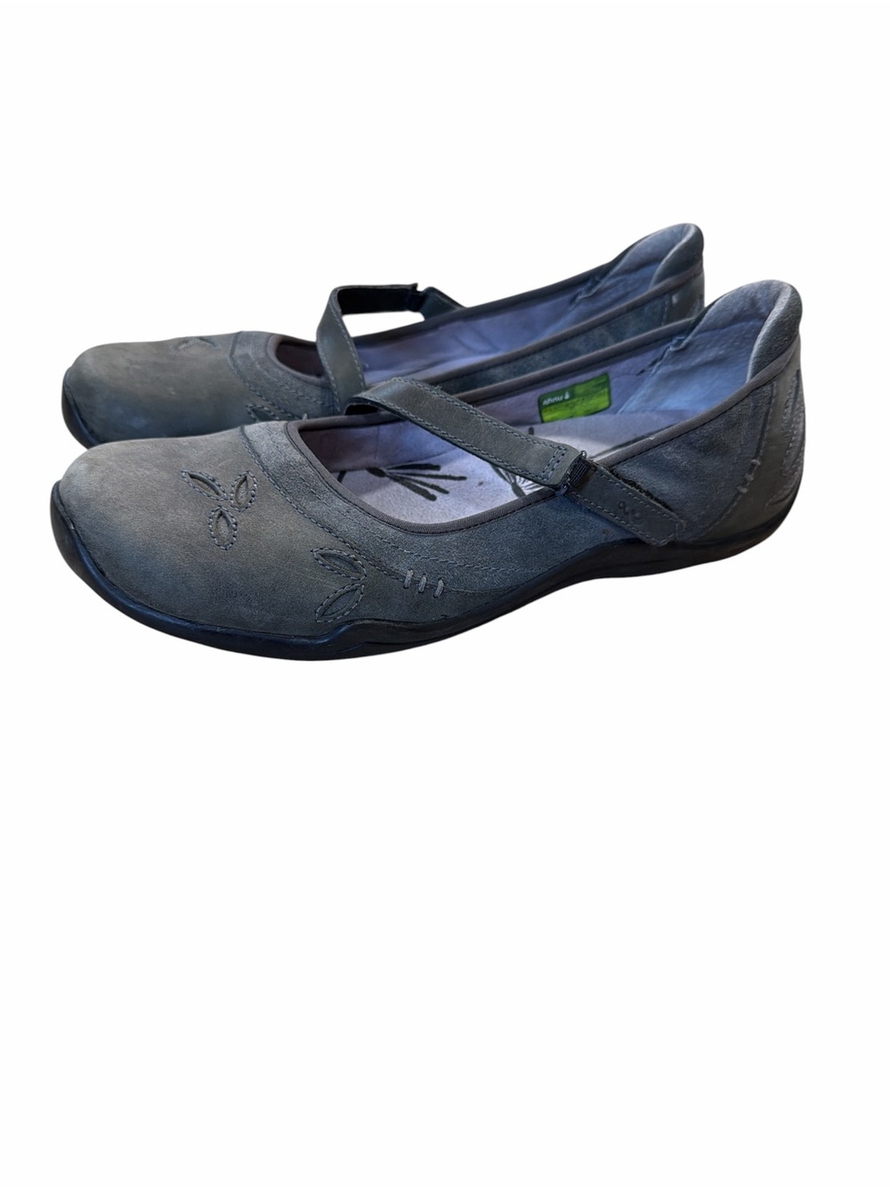 Ahnu Women’s Size 9.5 Gray Leather Mary Jane Walking Comfort Shoes Flats